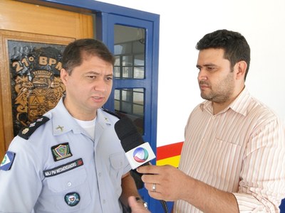 Mj PM Wesmensandro e Repórter Aldo Jorge.