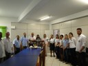 Servidores da Câmara comemoram aniversário de companheiros de trabalho.