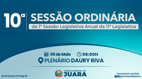10ª Sessão Ordinária acontecerá nesta segunda-feira (05); confira a pauta