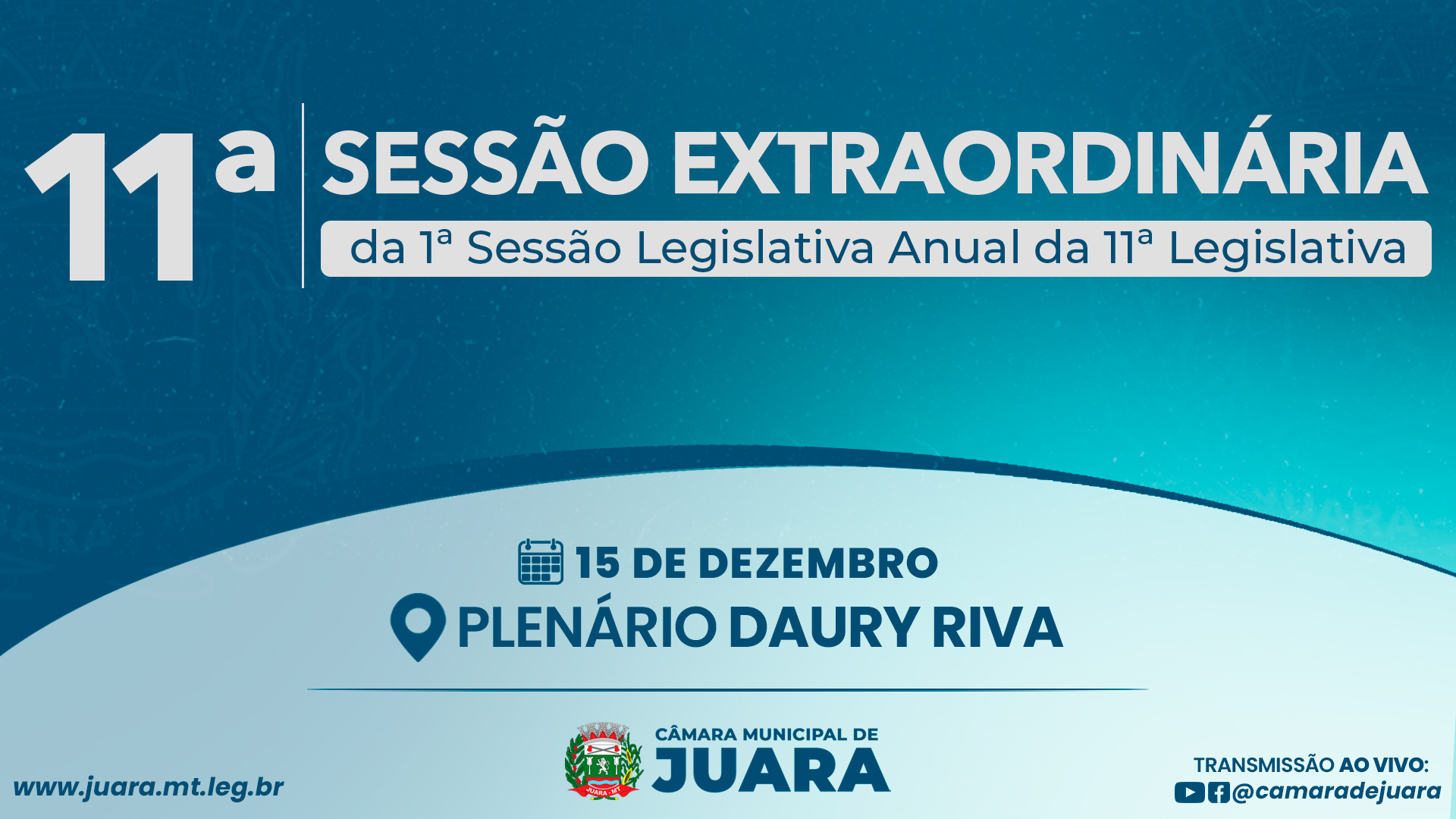 11ª Sessão Extraordinária acontecerá nesta segunda-feira (15); confira a pauta