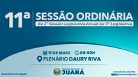 11ª Sessão Ordinária de 2026 acontecerá nesta segunda-feira (11); confira a pauta