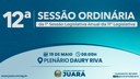 12ª Sessão Ordinária acontecerá nesta segunda-feira (19); confira a pauta