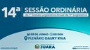 14ª Sessão Ordinária acontecerá nesta segunda-feira (9); confira a pauta