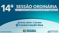 14ª Sessão Ordinária acontecerá nesta segunda-feira (9); confira a pauta
