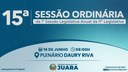 15ª Sessão Ordinária acontecerá nesta segunda-feira (16); confira a pauta