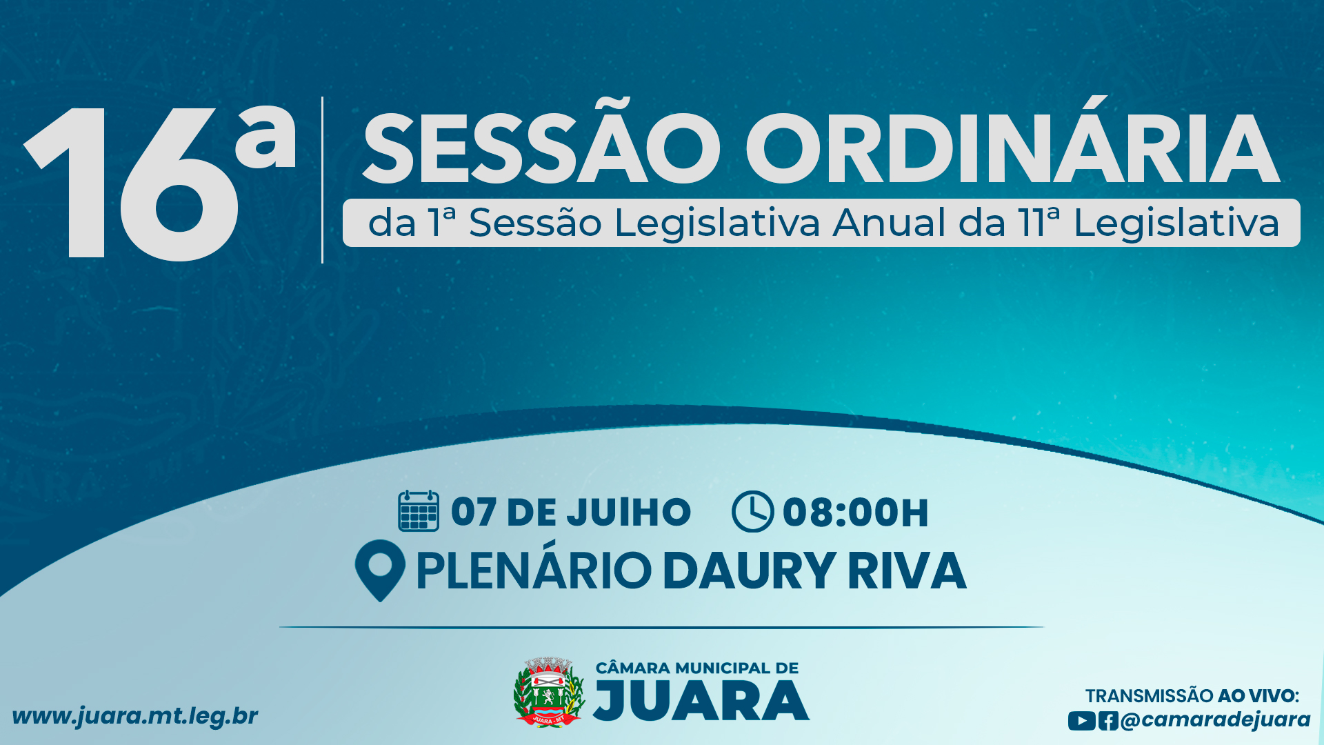16ª Sessão Ordinária acontecerá nesta segunda-feira (7); confira a pauta