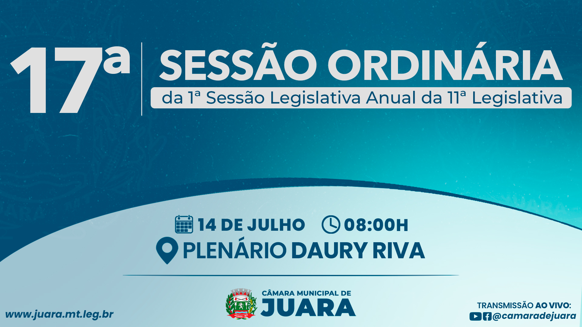 17ª Sessão Ordinária acontecerá nesta segunda-feira (14); confira a pauta
