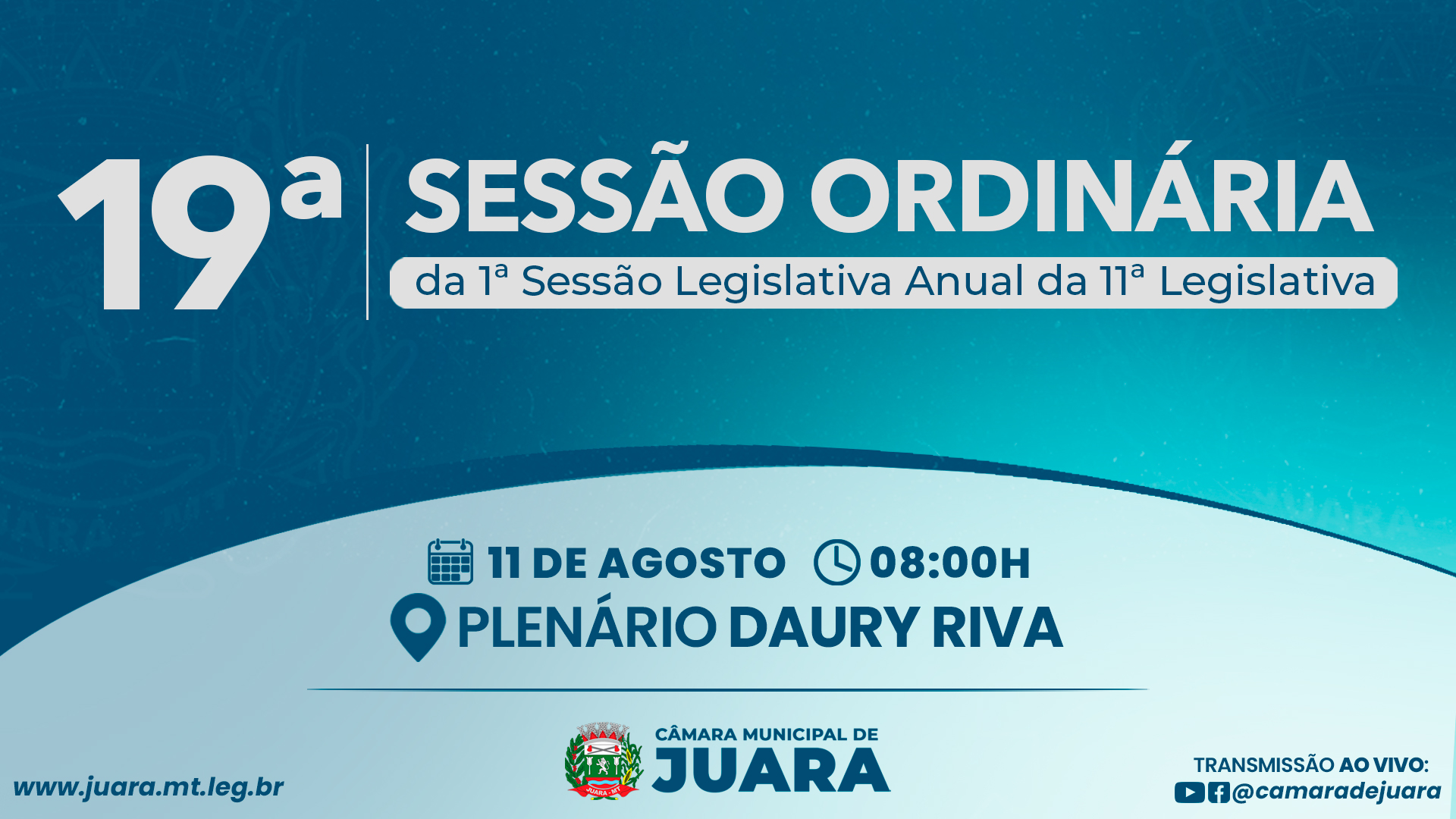 19ª Sessão Ordinária acontecerá nesta segunda-feira (11); confira a pauta