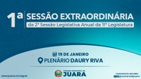 1ª Sessão Extraordinária de 2026 acontecerá nesta segunda-feira (19); confira a pauta