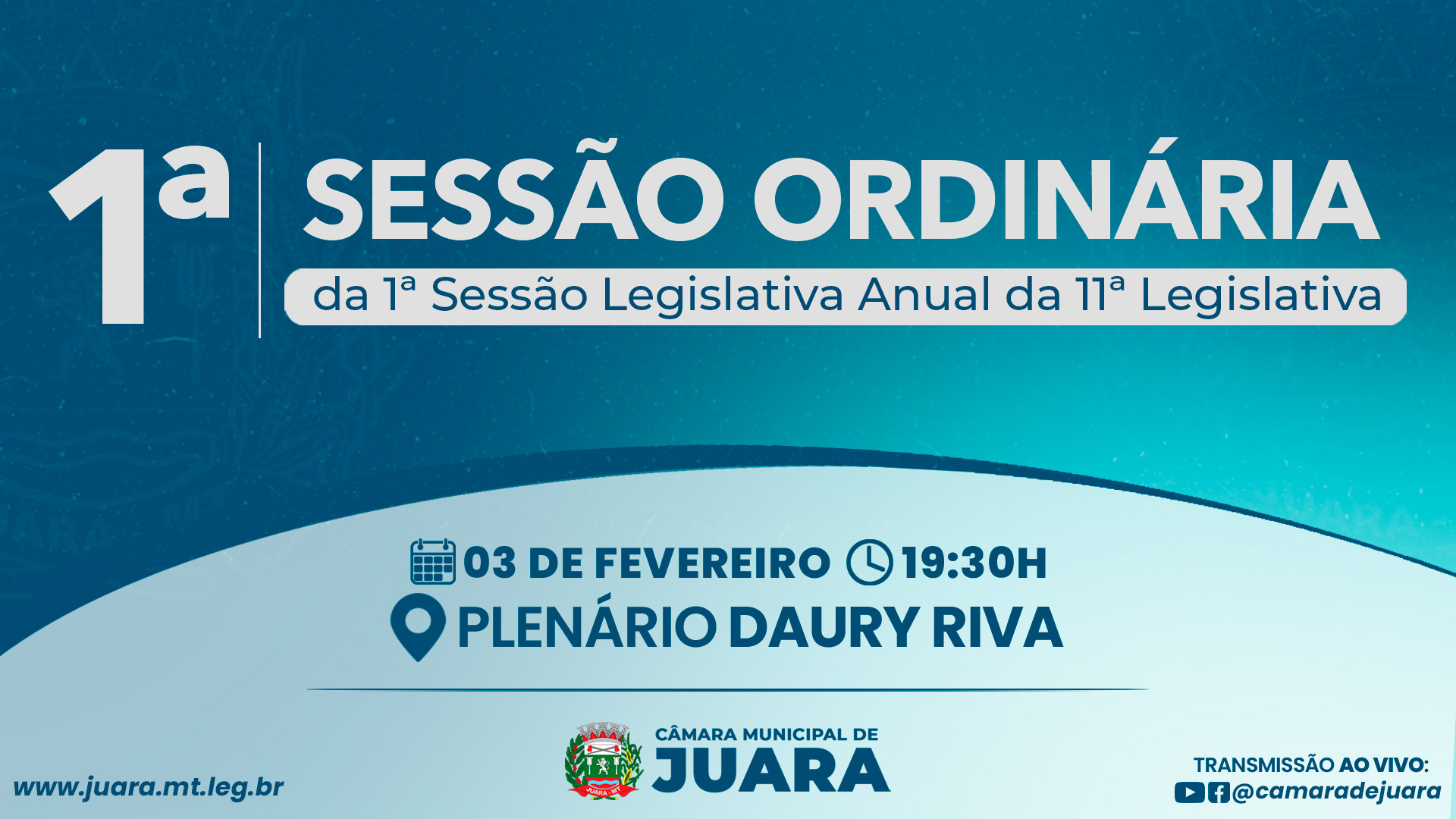 1ª Sessão Ordinária acontecerá na próxima segunda-feira (03); confira a pauta