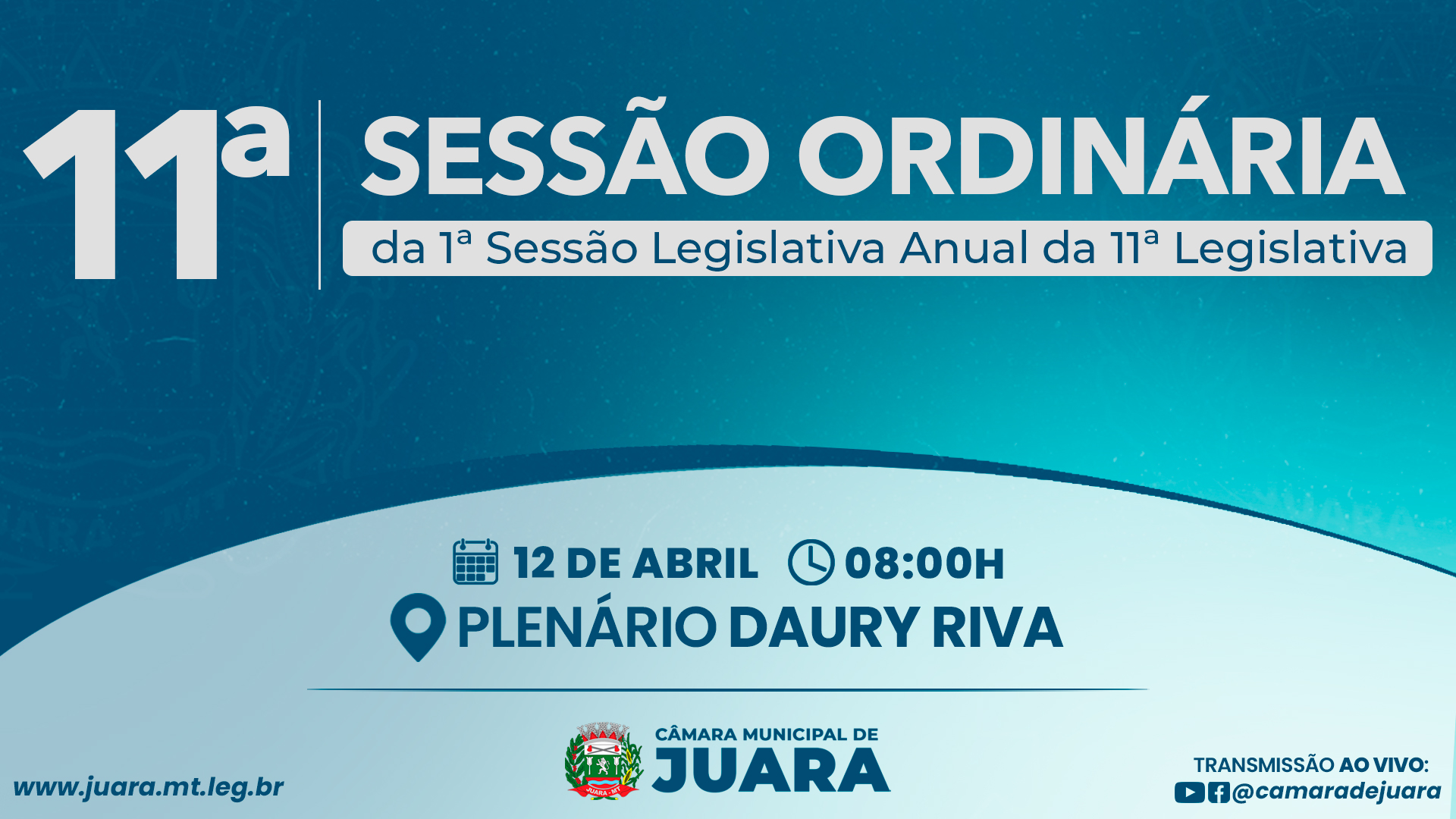 11ª Sessão Ordinária acontecerá nesta segunda-feira (12); confira a pauta