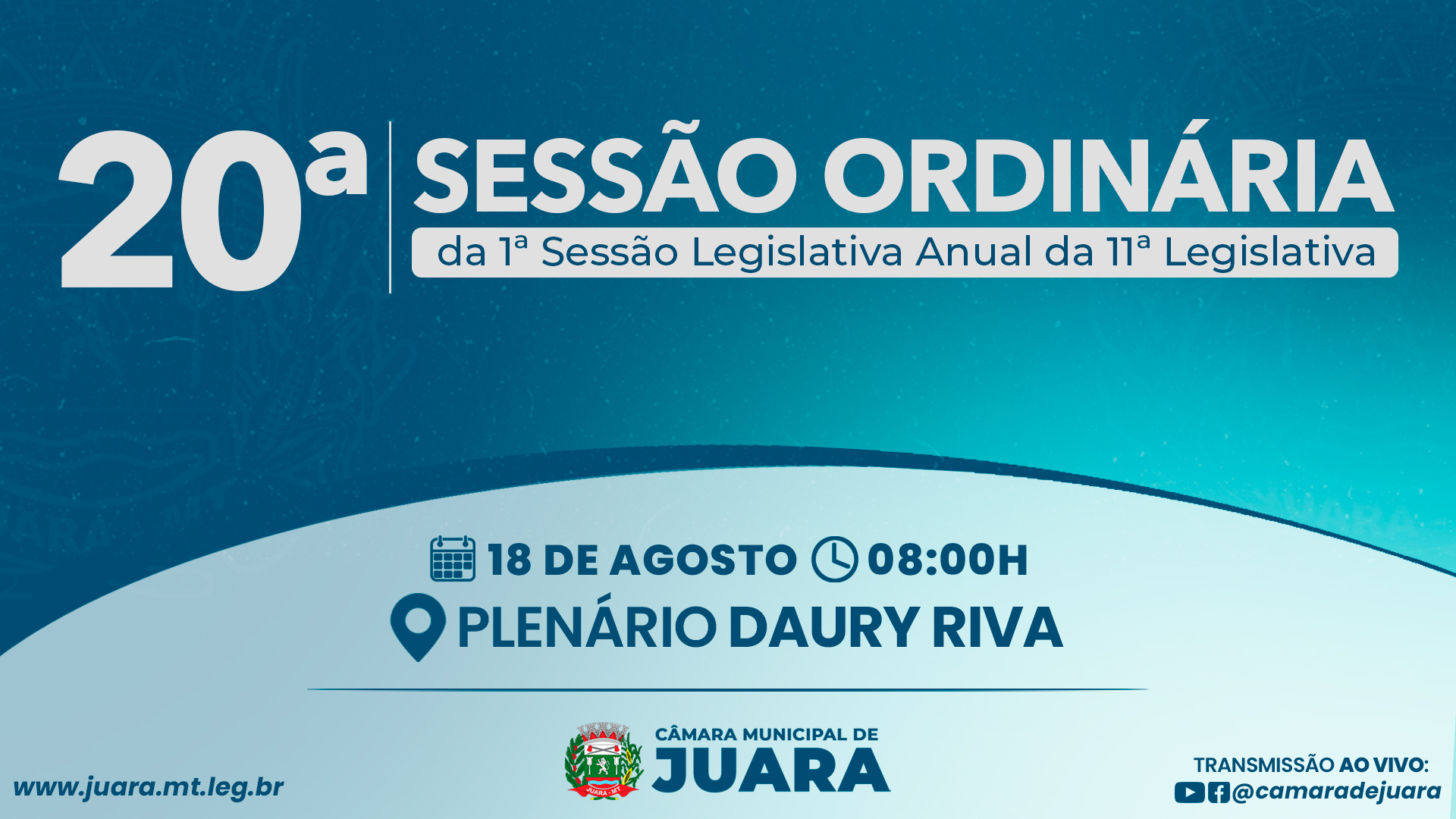 20ª Sessão Ordinária acontecerá nesta segunda-feira (18); confira a pauta