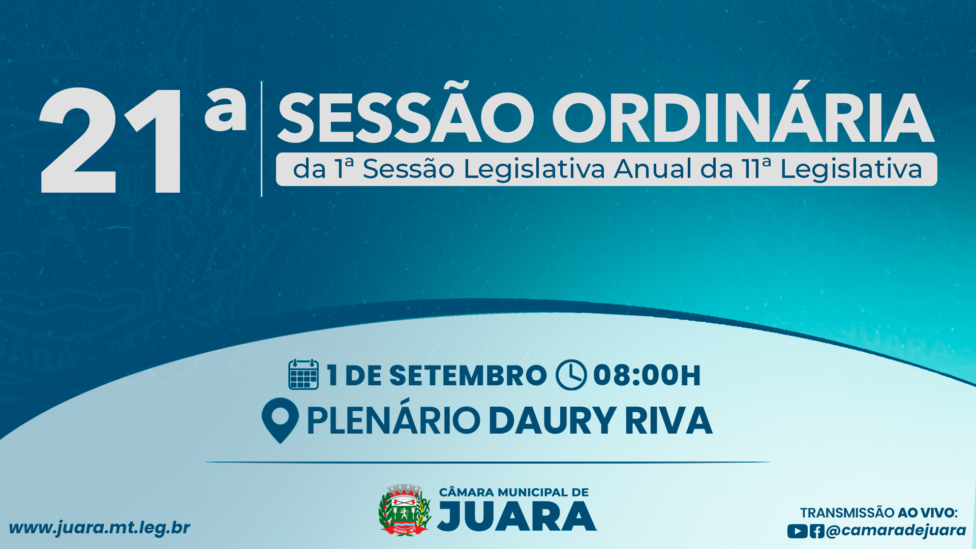 21ª Sessão Ordinária acontecerá nesta segunda-feira (1); confira a pauta