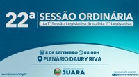 22ª Sessão Ordinária acontecerá nesta segunda-feira (1); confira a pauta