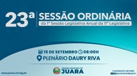 23ª Sessão Ordinária acontecerá nesta segunda-feira (15); confira a pauta