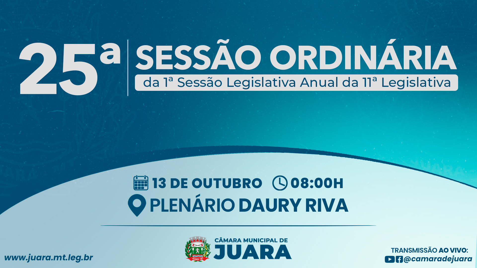 25ª Sessão Ordinária acontecerá nesta segunda-feira (13); confira a pauta
