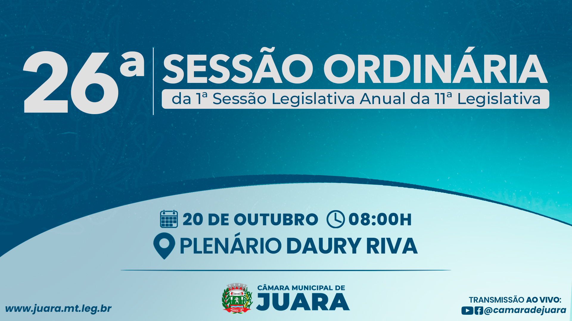 26ª Sessão Ordinária acontecerá nesta segunda-feira (20); confira a pauta