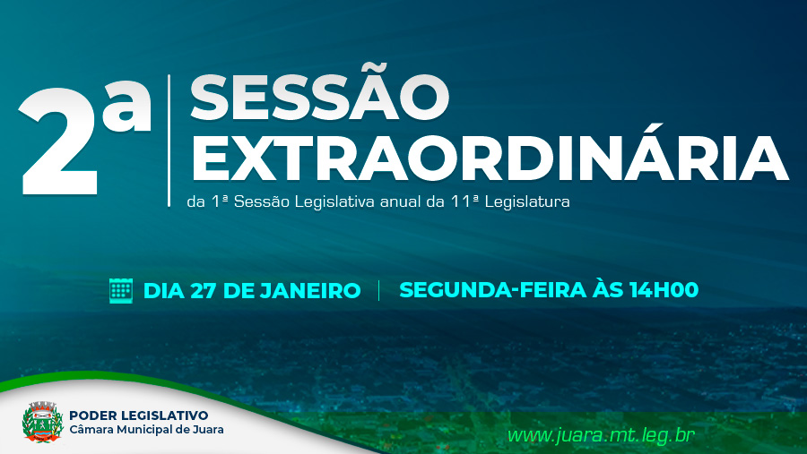 2ª Sessão Extraordinária acontecerá nesta segunda-feira; confira a pauta
