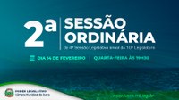 2ª Sessão Ordinária de 2024 acontecerá na próxima quarta-feira; confira a pauta