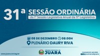 31ª Sessão Ordinária acontecerá nesta segunda-feira (8); confira a pauta