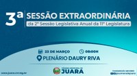 3ª Sessão Extraordinária de 2026 acontecerá nesta segunda-feira (23); confira a pauta