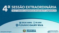 4ª Sessão Extraordinária de 2026 acontecerá nesta terça-feira (28); confira a pauta