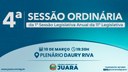 4ª Sessão Ordinária acontecerá nesta segunda-feira (10); confira a pauta