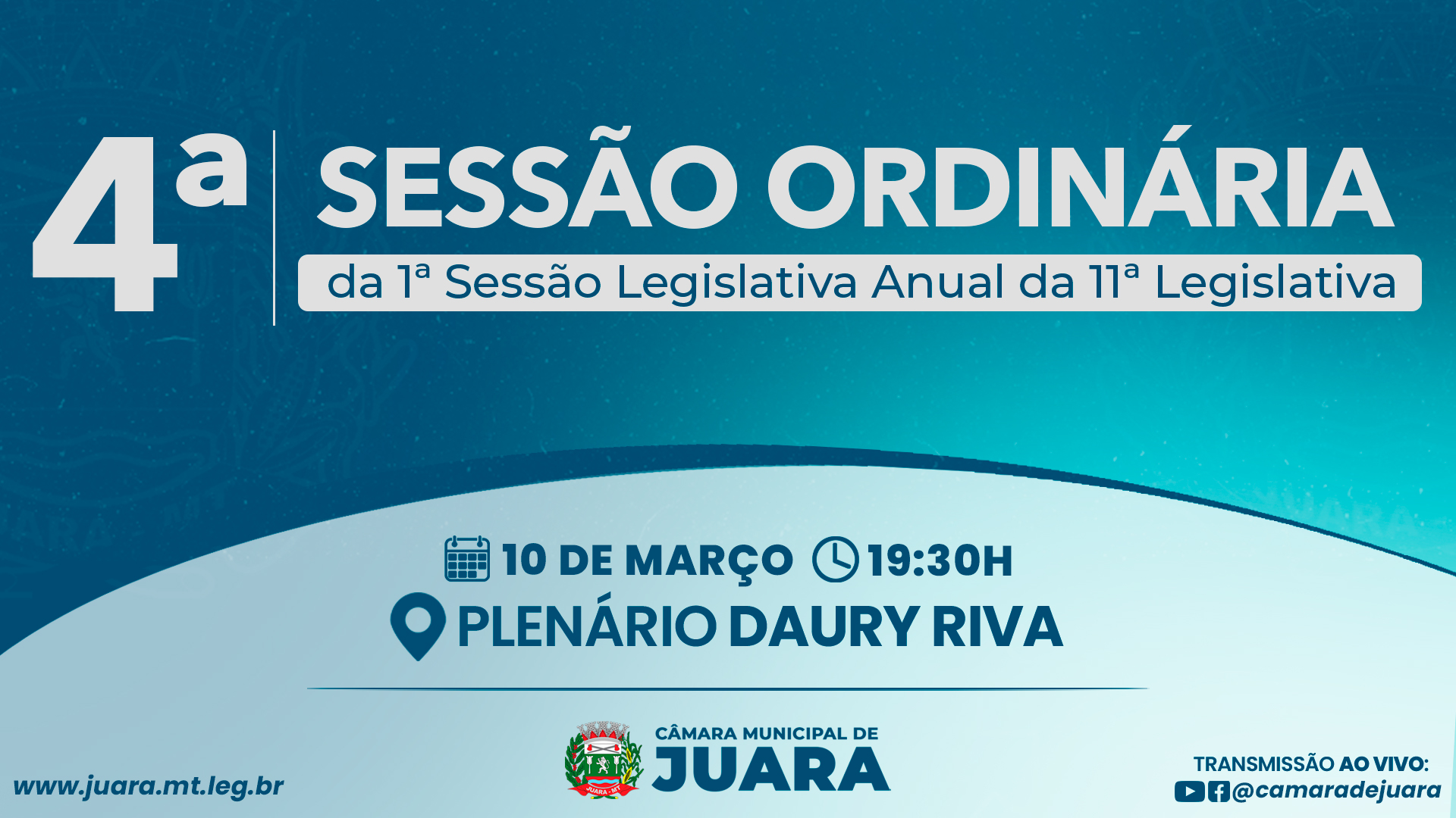 4ª Sessão Ordinária acontecerá nesta segunda-feira (10); confira a pauta