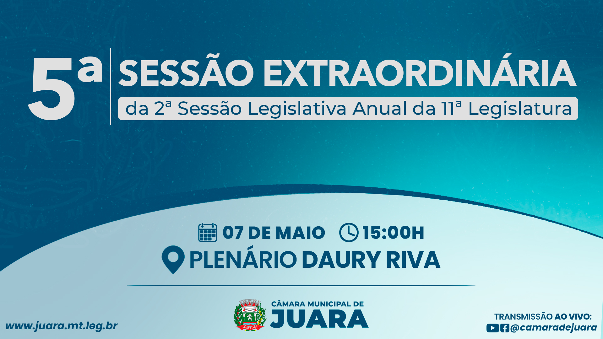 5ª Sessão Extraordinária de 2026 acontecerá nesta quinta-feira (07); confira a pauta