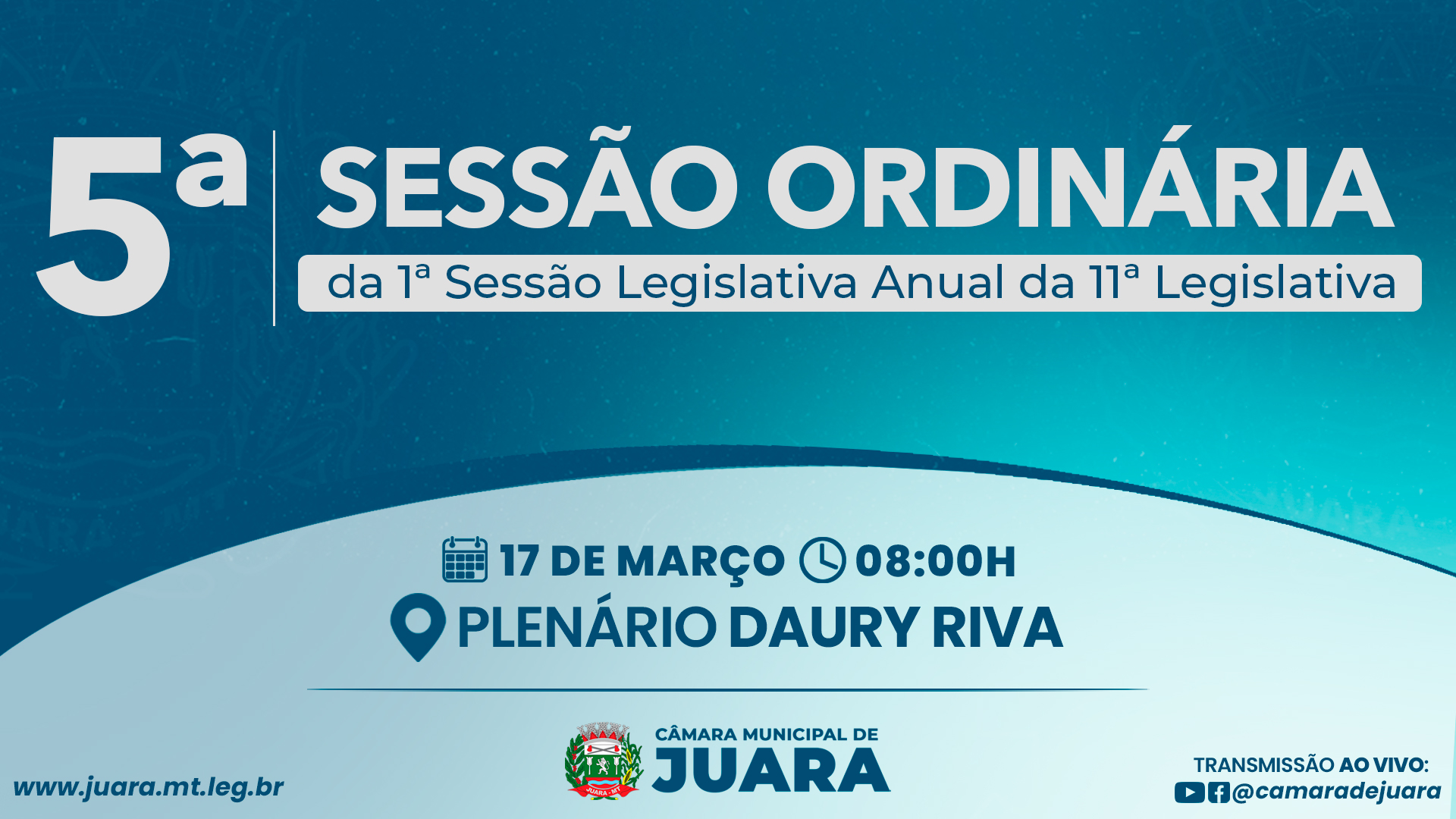 5ª Sessão Ordinária acontecerá nesta segunda-feira (17); confira a pauta