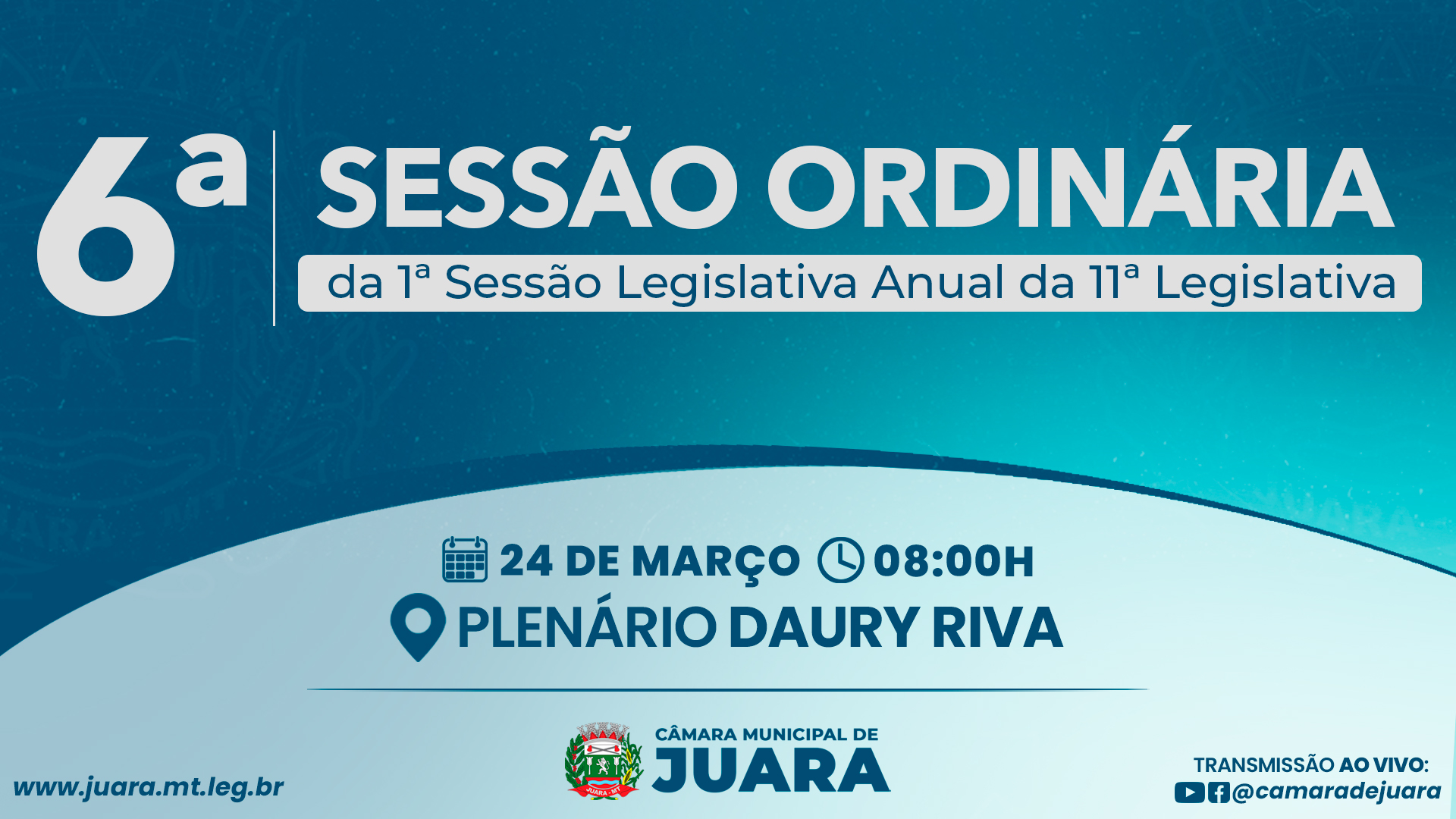 6ª Sessão Ordinária acontecerá nesta segunda-feira (24); confira a pauta