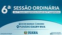 6ª Sessão Ordinária acontecerá nesta segunda-feira (24); confira a pauta