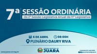7ª Sessão Ordinária de 2026 acontecerá nesta segunda-feira (6); confira a pauta
