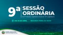 9ª Sessão Ordinária de 2024 será realizada na próxima segunda-feira (15)