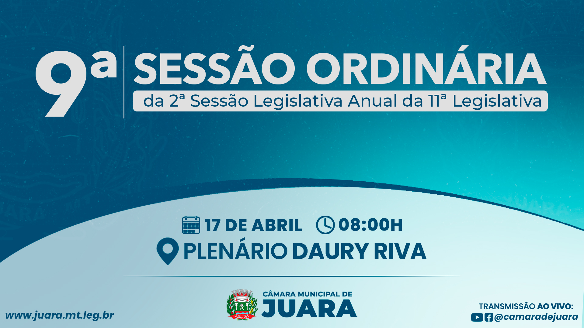 9ª Sessão Ordinária é antecipada e acontecerá nesta sexta-feira (17); confira a pauta