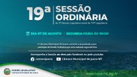 Acesse a pauta da 19ª Sessão Ordinária de 2023