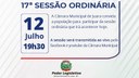 Acontecerá nesta segunda-feira 12 de julho às 19h30 a 17ª Sessão Ordinária do Poder Legislativo Juarense Acontecerá nesta segunda-feira 12 de julho às 19h30 a 17ª Sessão Ordinária do Poder Legislativo Juarense