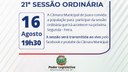 Acontecerá nesta segunda-feira 16 de agosto às 19h30 a 21ª Sessão Ordinária do Poder Legislativo Juarense Acontecerá nesta segunda-feira 16 de agosto às 19h30 a 21ª Sessão Ordinária do Poder Legislativo Juarense