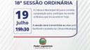 Acontecerá nesta segunda-feira 19 de julho às 19h30 a 18ª Sessão Ordinária do Poder Legislativo Juarense Acontecerá nesta segunda-feira 19 de julho às 19h30 a 18ª Sessão Ordinária do Poder Legislativo Juarense