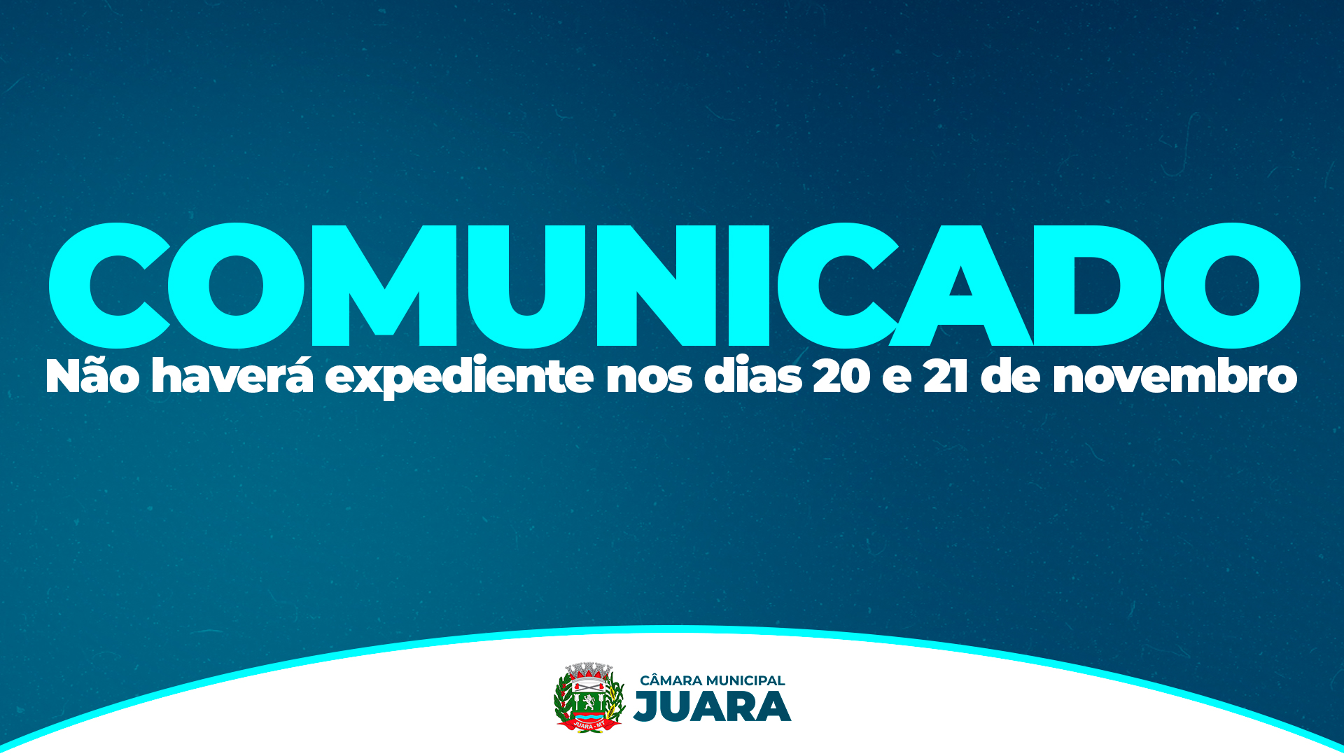 Atenção: Não haverá expediente nos dias 20 e 21 de novembro