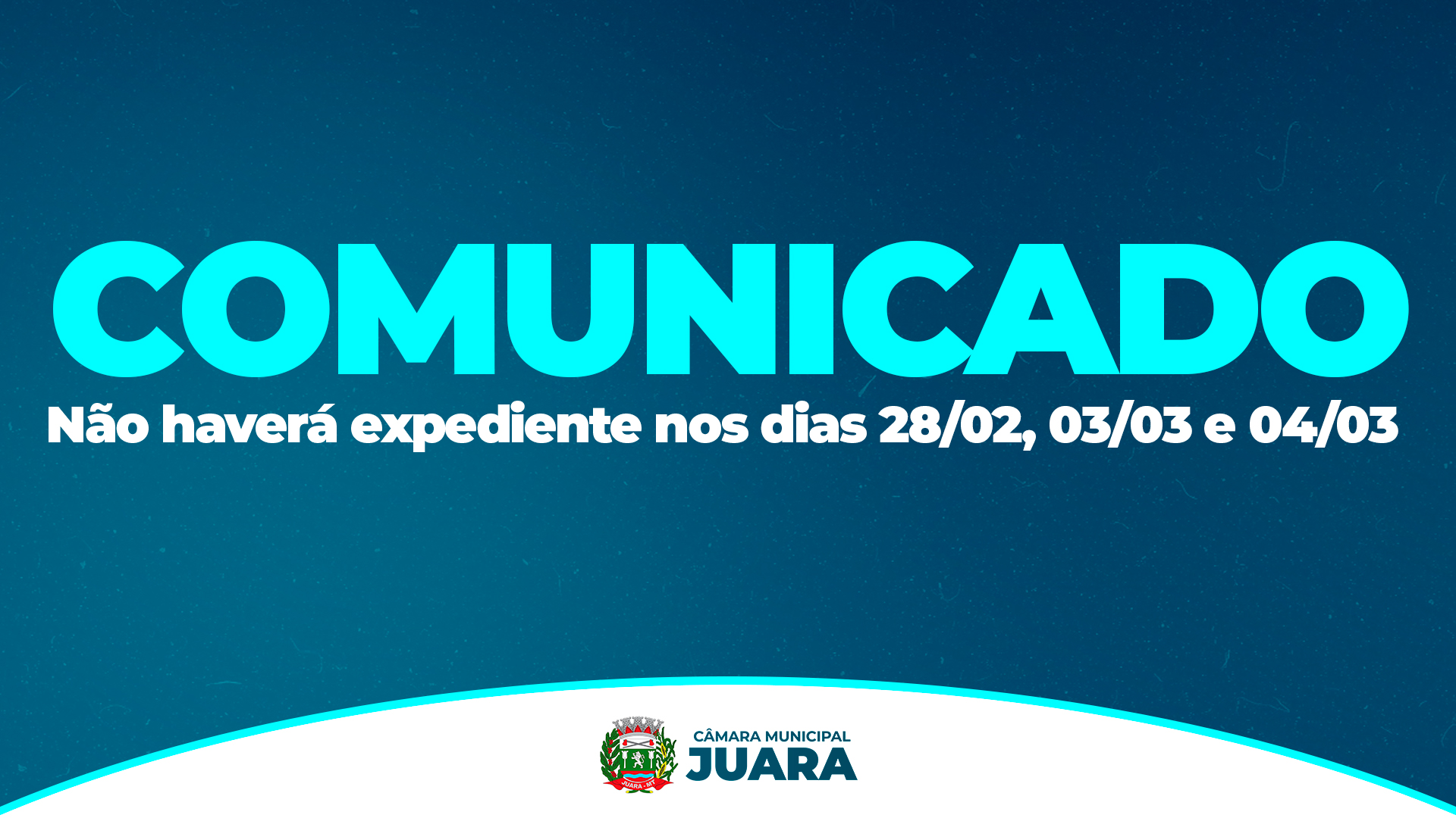 Atenção: Poder Legislativo de Juara não terá expediente nos dias 28/02, 03/03 e 04/03