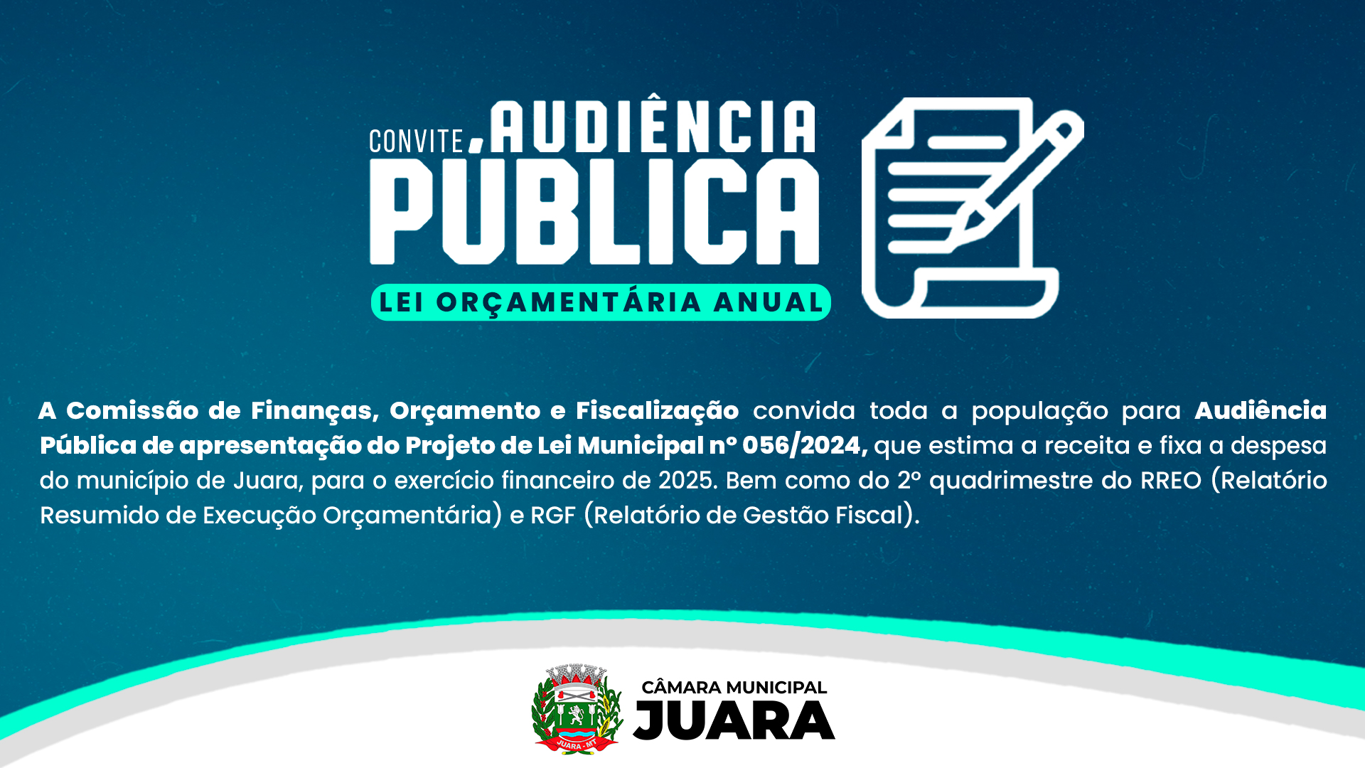 Audiência Pública: Lei Orçamentária Anual (2025) será debatida nesta terça-feira