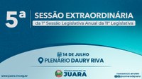 Câmara de Juara realizará 5ª Sessão Extraordinária nessa segunda-feira (14)