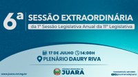 Câmara de Juara realizará 6ª Sessão Extraordinária nessa quinta-feira (17)