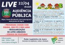 Câmara Municipal de Juara realizará Audiência Pública através de live, hoje às 18h