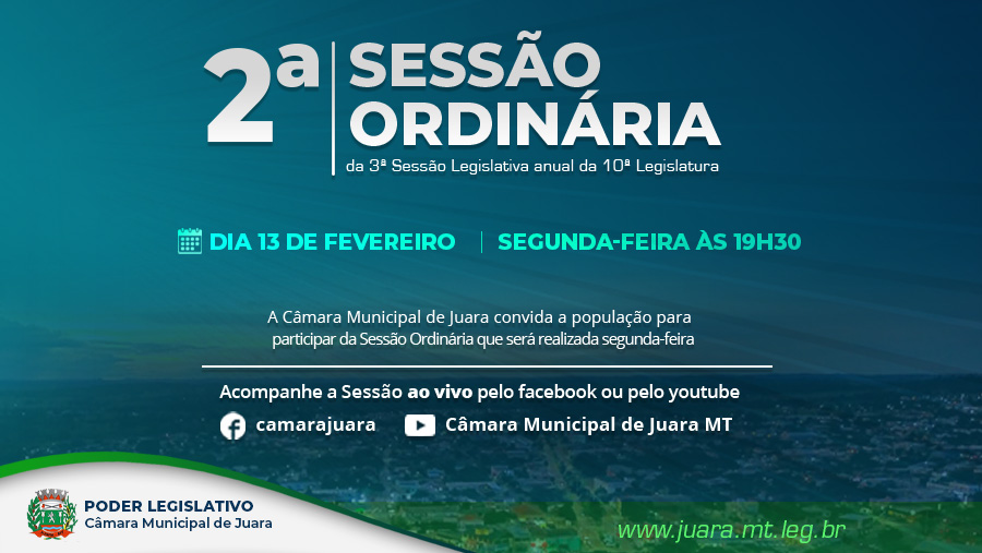 Hoje tem Sessão Ordinária na Câmara Municipal de Juara