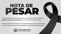 Nota de Pesar: Poder Legislativo lamenta o falecimento de Augusta Luiz Santana Carvalho