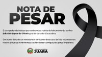Nota de Pesar: Poder Legislativo lamenta o falecimento de Edivaldo Lopes de Oliveira