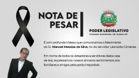 Nota de Pesar: Poder Legislativo lamenta o falecimento de Manoel Messias da Silva