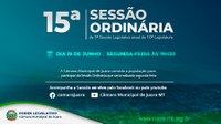 Poder Legislativo realizará a 15ª Sessão Ordinária de 2023, confira a pauta aqui